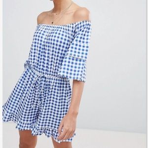 ASOS off the shoulder jersey romper